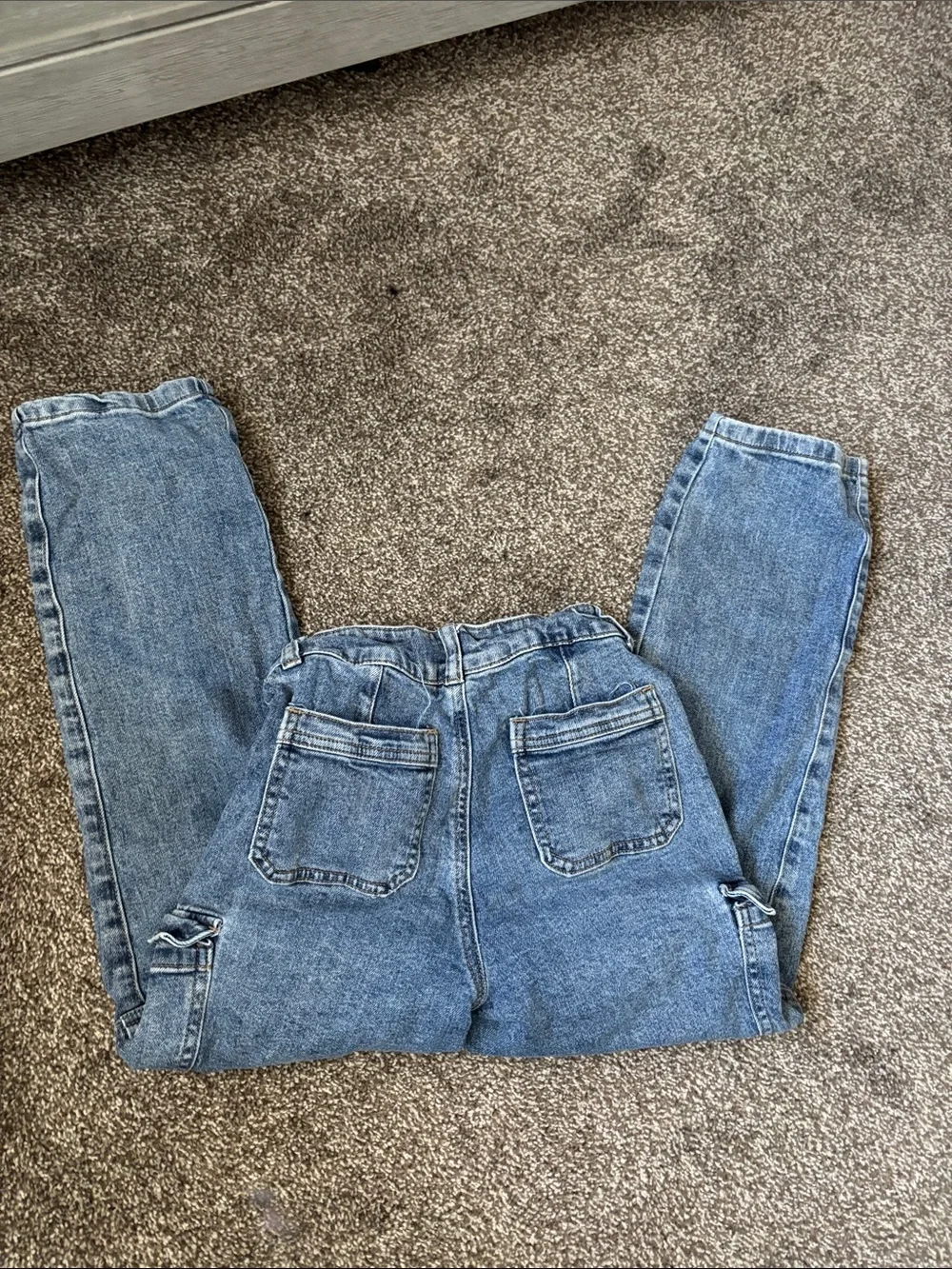 Guess Women's Light Blue Denim Boyfriend Jeans with Utility Pockets
